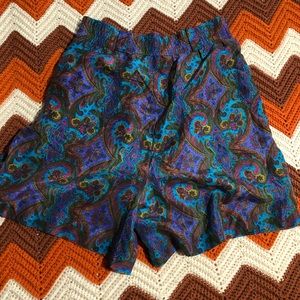 Vintage 100% SILK high rise shorts